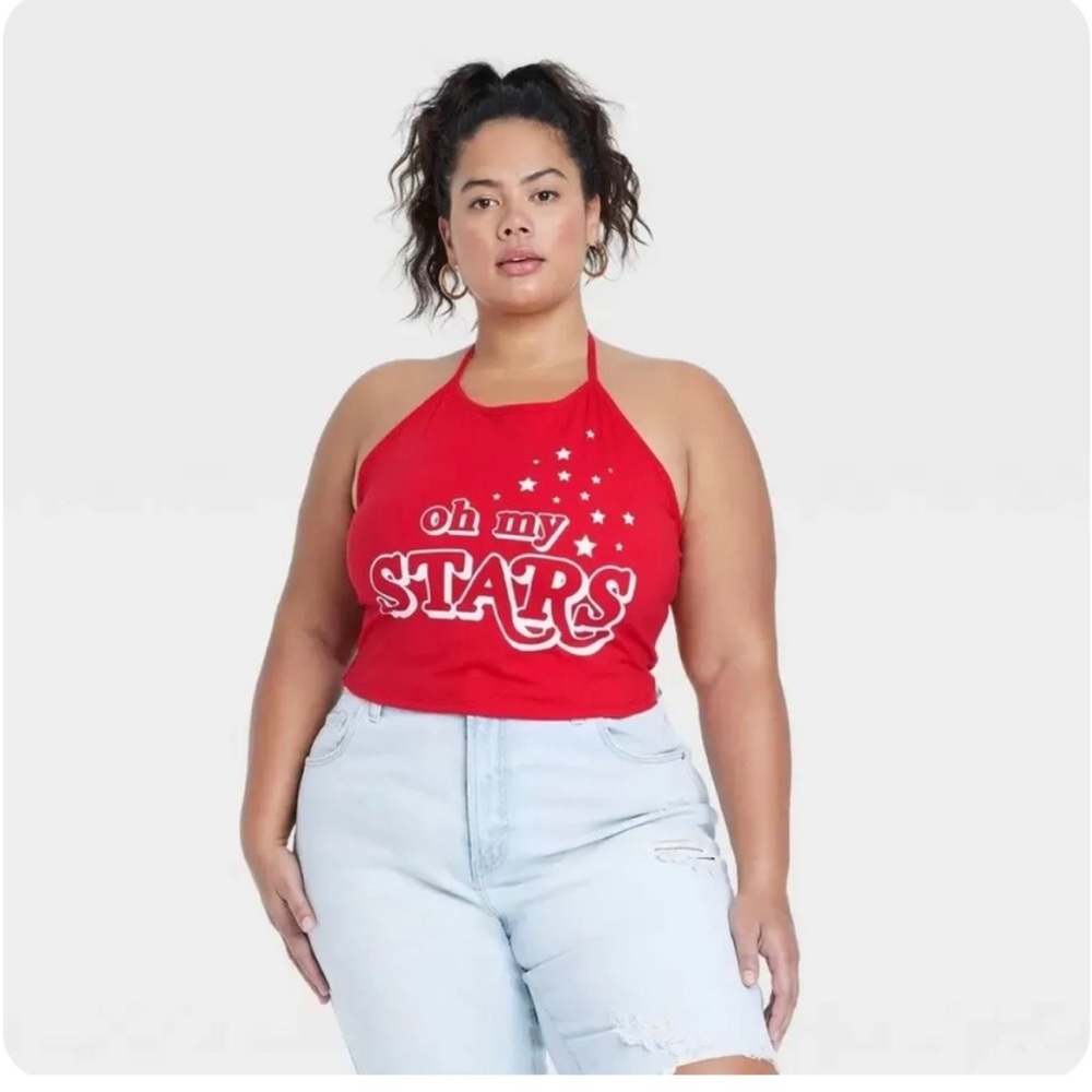 IML Isaac Morris Oh My Stars Cropped Halter Top